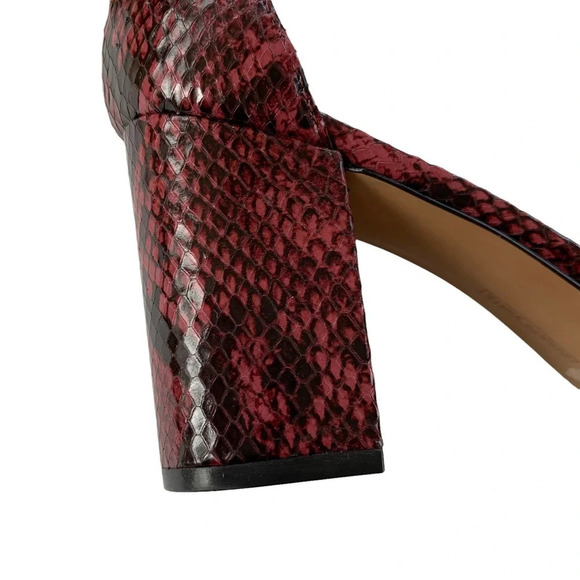 Vince Camuto Beah Snakeskin Burgundy Low Heel Sandals 10 NWT - Picture 6 of 10
